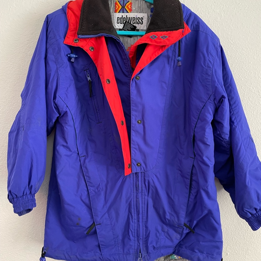 EdelWeiss Small Womens Blue Winter Coat Ski Vintage